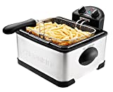 Chefman Deep Fryer w/Basket Strainer, XL Size, Adjustable Temperature & Timer, Perfect Chicken, Shrimp, French Fries, Chips & More, Removable Oil Container, Jumbo 4.5 Liter-Stainless Steel