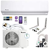 Klimaire DIY 12,000 BTU 20 SEER Mini Split Heat Pump Air Conditioner w/ 25-ft Pre-Charged Installation Kit Wi-fi - 115V