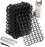 OCEANPAX 8.47 X 6.3 Inch Cat Scat Mat with Plastic Spikes Cat Deterrent Mats Scat Mat for Cats Pest Prickle Strips from Digging 12 Pack Include 6 Staples and 6 Zip Ties
