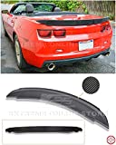 Extreme Online Store for 2010-2013 Chevrrolet Camaro | EOS ZL1 Style ABS Plastic Primer Black Rear Trunk Lid Wing Spoiler with Carbon Fiber Center WickerBill Insert