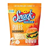 Keto Protein Puffs - Low Carb Snacks | High Protein Crunch, Healthy Gluten & Grain Free Snack Food - Low Calorie Guilt Free Ketogenic Diet Friendly | 1g Sugar - Legendary Cheese Burger Flavor - 7 SV