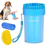 Dog Paw Cleaner,ALLYGOODS Portable Pet Feet Washer Cup Cleaners with Soft Silicone Bristles Grooming Supplies for Medium Large Dogs Includes Bath Brush and Towel BPA Free Durable