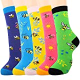 Jeasona Women's Fun Socks Cute Bee Animals Funny Funky Novelty Cotton Gifts