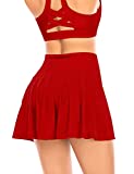 Pleated Tennis Skirts for Women with Pockets Shorts Athletic Golf Skorts Activewear Running Workout Sports Skirt (Red, Small)