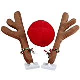 Holoras Christmas Car Reindeer Antler Decorations, Including Rudolph Reindeer and Red Nose, Car Christmas Costume Auto Accessories for Holidays