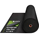 HOOPLE Garden Weed Barrier Landscape Fabric, Heavy Duty & Ultra Thick, Premium Weeds Control for Flower Bed, Pavers and Other Outdoor Projects. Easy Setup & Convenient Design, Black (4ft X 180ft) 