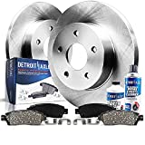 Detroit Axle - Pair (2) Rear Disc Brake Kit Rotors w/Ceramic Pads w/Hardware & Brake Kit Cleaner Fluid Replacement for 2007-2017 Jeep Wrangler