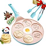 Pancake Pan Nonstick - Pancake Griddle Pan- Pancake Mold for Kids - Nonstick Griddle Maker 7 Animal, Blue,DAYOOH
