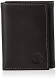 Timberland Men's Leather Trifold Wallet with ID Window, Black (Hunter), One Size