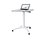 Pneumatic Adjustable Height Laptop Desk, Sit and Stand Mobile, Ergonomic Design, Excellent Computer Workstation for Classrooms, Offices, and Home! 25.5''x18'' CARTMAY(White)