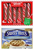 Swiss Miss Marshmallow Hot Cocoa Mix, 6ct. Box | Peppermint Candy Cane Spoons 6ct. pack