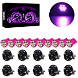 T10 194 168 Dash Instrument White LED Light Bulbs Bright Panel Gauge Cluster Dashboard LED Light Bulbs 10Pcs/Set (Purple)