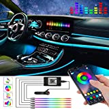 Car LED Strip Light,RGB Interior Car Lights, APP Control 16 Million Colors,5 in 1 with 236.22 inches Fiber Optic,Multicolor Ambient Lighting Kits,Music Sync Rhythm and Sound Active Function