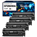 Valuetoner 80A Compatible Toner Cartridge Replacement for HP CF280A 80X CF280X 05A CE505A to use with Pro 400 M401dn, M401dne, M401n, MFP M425dn, M425dw, P2055DN Printer (4 Black)