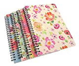 ALIMITOPIA Spiral Notebook Joural,Wirebound Ruled Sketch Book Notepad Diary Memo Planner,A5 Size & 80 Sheets (Floral)