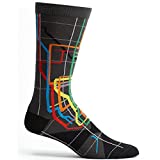 Ozone Men’s Massimo Vignelli NYC Subway Map Socks, Black, Sock Size 10-12