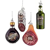 Kurt Adler NB0909 Holiday Decorative Noble Gems Glass Italian Food Hanging Accessory Christmas Tree Ornament Set with String Hanger (4 Pack)