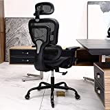 Office Chair, KERDOM Ergonomic Desk Chair, Comfy Breathable Mesh Task Chair with Headrest High Back, Home Computer Chair 3D Adjustable Armrests, Executive Swivel Chair with Roller Blade Wheels (Black)