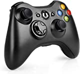 Wireless Controller for Xbox 360, 2.4GHZ Game Controller Gamepad Remote for Xbox 360 Slim Console, PC(Black)