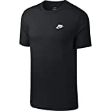 Men's Nike Sportswear Club T-Shirt, Nike Shirt for Men with Classic Fit, Black/White, L