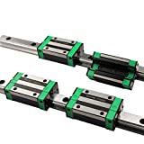 CNCCANEN Linear Rail 2X HGR20-1000mm Linear Slide Guideway + 4X HGH20CA Bearing Block Carriage Linear Guide Shaft Rail for DIY CNC