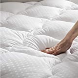 Bedsure Mattress Pad Full Size - Cooling Cotton Mattress Cover, Quilted Fitted Mattress Protector with Deep Pocket Fits 8-21 Inch Mattress, Breathable Double Fluffy Pillow Top, White