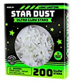 Ultra Brighter Glow in the Dark Stars; Special Deal 200 Count w/ Bonus Moon, Amazing for Children and Toddler Decorations Wall Stickers for Boys! FREE Constellation Guide