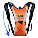 KUYOU Hydration Pack with 2L Hydration Bladder Water Rucksack Backpack Bladder Bag Cycling Bicycle Bike/Hiking Climbing Pouch (Orange)