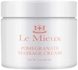 Le Mieux Pomegranate Massage Cream - Aromatic Moisturizing Neck & Face Massage Cream with Algae, Hyaluronic Acid & Botanical Oils, No Parabens or Sulfates (2 oz / 60 ml)