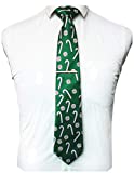 JEMYGINS Green Candy Canes Christmas Ties for Men Novelty Holiday Printed Necktie and Tie Clip Sets(7)
