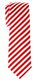 Retreez Stripe Woven Skinny Tie - Red and White Stripe
