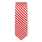 Jacob Alexander Boys' Christmas Candy Cane Red White Stripe Prep Regular Neck Tie