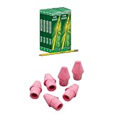 Dixon Ticonderoga Wood-Cased #2 HB Pencils, 8 Boxes, 96 Pencils Total, Yellow plus Paper Mate Arrowhead Pink Pearl Cap Erasers, 144 Count