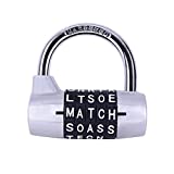 Gym Locker Lock,5 Letter Word Lock,5 Digit Combination Lock,Safety Padlock for School Gym Locker,Sports Locker,Fence,Toolbox,Case,Hasp Storage (Silver)