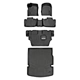 MAXLINER Floor Mats 3 Rows and Cargo Liner Behind 2nd Row Set Black for 2016-2021 Dodge Durango with 2nd Row Bench Seat