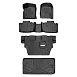 MAXLINER Floor Mats 3 Rows and Cargo Liner Behind 3rd Row Set Black for 2016-2021 Dodge Durango with 2nd Row Bench Seat