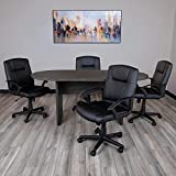 Flash Furniture 6 Foot (72 inch) Oval Conference Table in Rustic Gray