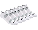 Saucony Men's Multi-Pack Mesh Ventilating Comfort Fit Performance No-Show Socks, White (6 Pairs), Shoe Size 8-12