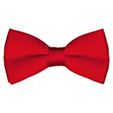 Mens Classic Pre-Tied Satin Formal Tuxedo Bowtie Adjustable Length Large Variety Colors Available, by Platinum Hanger (Red)
