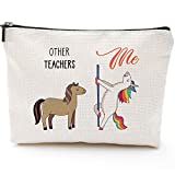 Teacher Gifts for Women,Fun Teacher Gifts,Teacher Gifts For Women,Graduation Gifts for Teachers, Students Gifts from Teacher,Makeup Bag, Make Up Pouch, Teacher Birthday Gift for Her (Makeup bag- Teacher Unicorn)