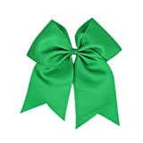 ZOONAI Women Teen Girls Large Classic Hair Accessories Big Hair Bow Ponytail Holder Hair Tie (Green)