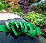 Big Emerald Green Car Bow - 25" Wide, Large Ribbon Gift Decoration, Fully Assembled, Fall Decor, Christmas, St. Patrick's Day, Birthday, Earth Day, Fundraiser, School Dance