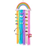 FIOBEE Rainbow Hair Bows Holder Organizer Unicorn Clips Storage Headband Holder Unicorn Wall Hanging Home Décor for Baby Girls Room