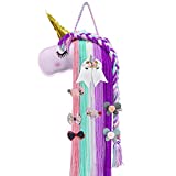 Unicorn Hair Clips Holder, Girl Women Fringe Hair Bows Headband Storage Organizer Unicorn Theme Party Decorations (Purple)