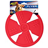 Nerf Dog Rubber Float Flyer Dog Toy, Frisbee, Lightweight, Durable and Water Resistant, Great for Beach and Pool, for Small/Medium/Large Breeds, Single Unit, Red