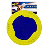 Nerf Dog Megaton Disc Dog Toy, Lightweight, Durable and Water Resistant, 9 Inches, for Medium/Large Breeds, Single Unit, Blue/Green
