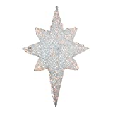 Northlight Lighted White Glittering Mesh 2-D Star of Bethlehem Christmas Yard Art Decoration, 36"