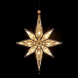 Mudder 10.8 Inch Bethlehem Christmas Window Star Lights Plastic Lighted Star Tree Topper Decoration Large Hanging Stars Christmas Window Lights LED Star Window Silhouette Decoration for Holiday