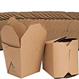 Microwavable Brown Chinese 16 oz Take Out Boxes. 50 Pack by Avant Grub. Stackable Pails Are Recyclable. Ideal Leak And Grease Resistant Pint Size To Go Container For Restaurants and Food Service.