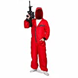 Heister Red Jumpsuits Costume - Unisex Mask Coverall Halloween Party Group Couple Cosplay Full Set for Men Women Teen Adult